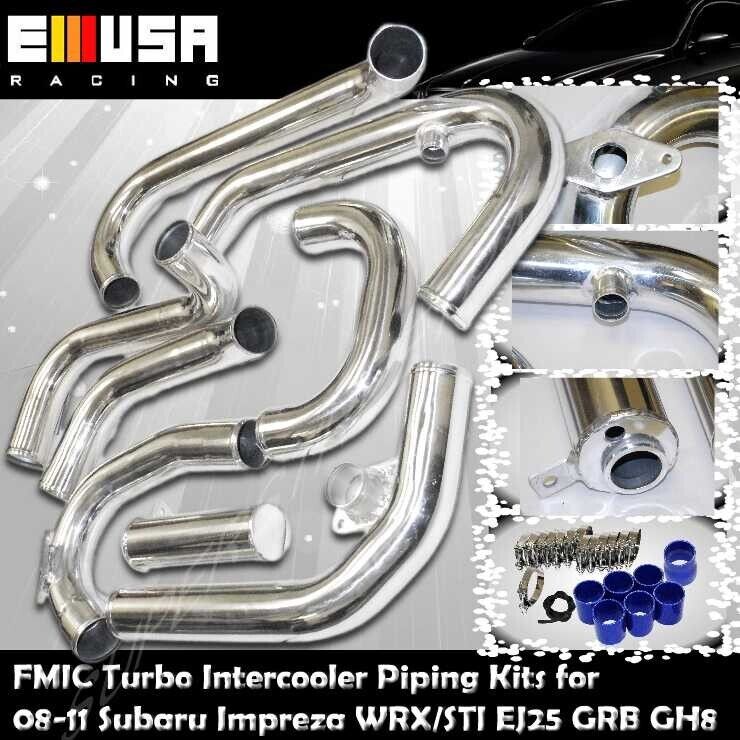 FMIC Turbo Intercooler Piping+Silicones+Clamps for 08-11 Subaru Impreza WRX 2.5T