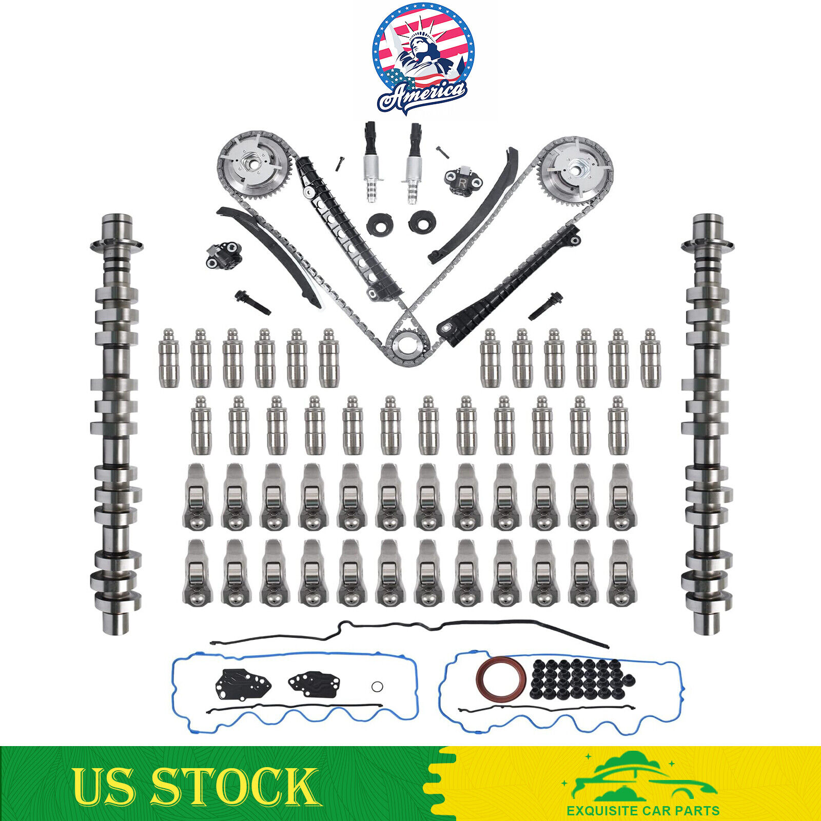 Left and Right Camshaft Rocker Arms timing chain For Ford F150 2004-12 5.4L 3V