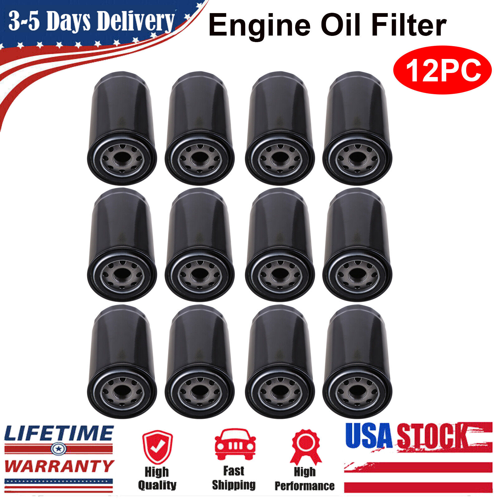 12pcs Engine Oil Filter For 89-07 Ram 2500 3500 4500 5.9L 6.7L Diesel 5083285AA