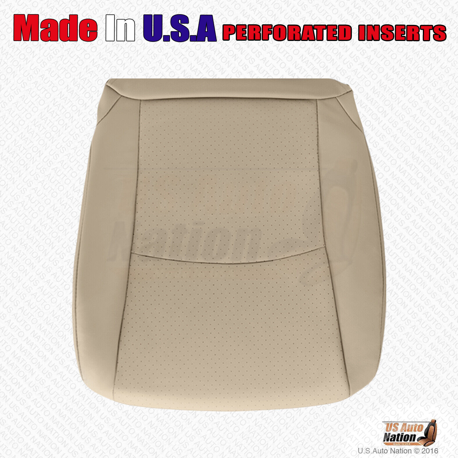 2008 - 2013 Fits Toyota Highlander Driver Passenger Perforated Leather Cover Tan