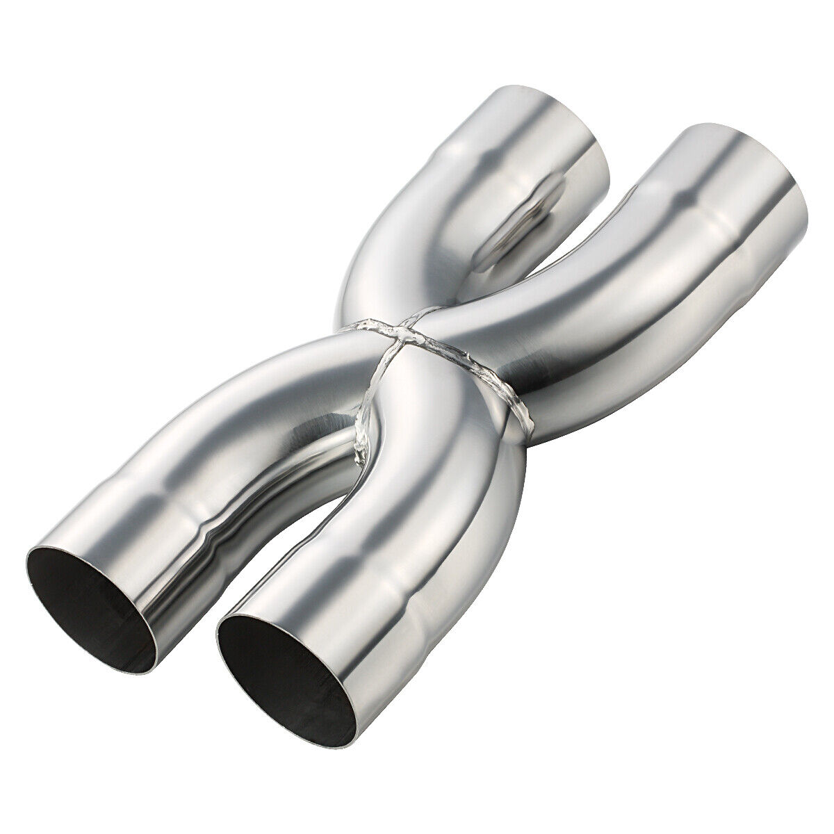 Universal Dual Crossover X Pipe Exhaust Tip 12\