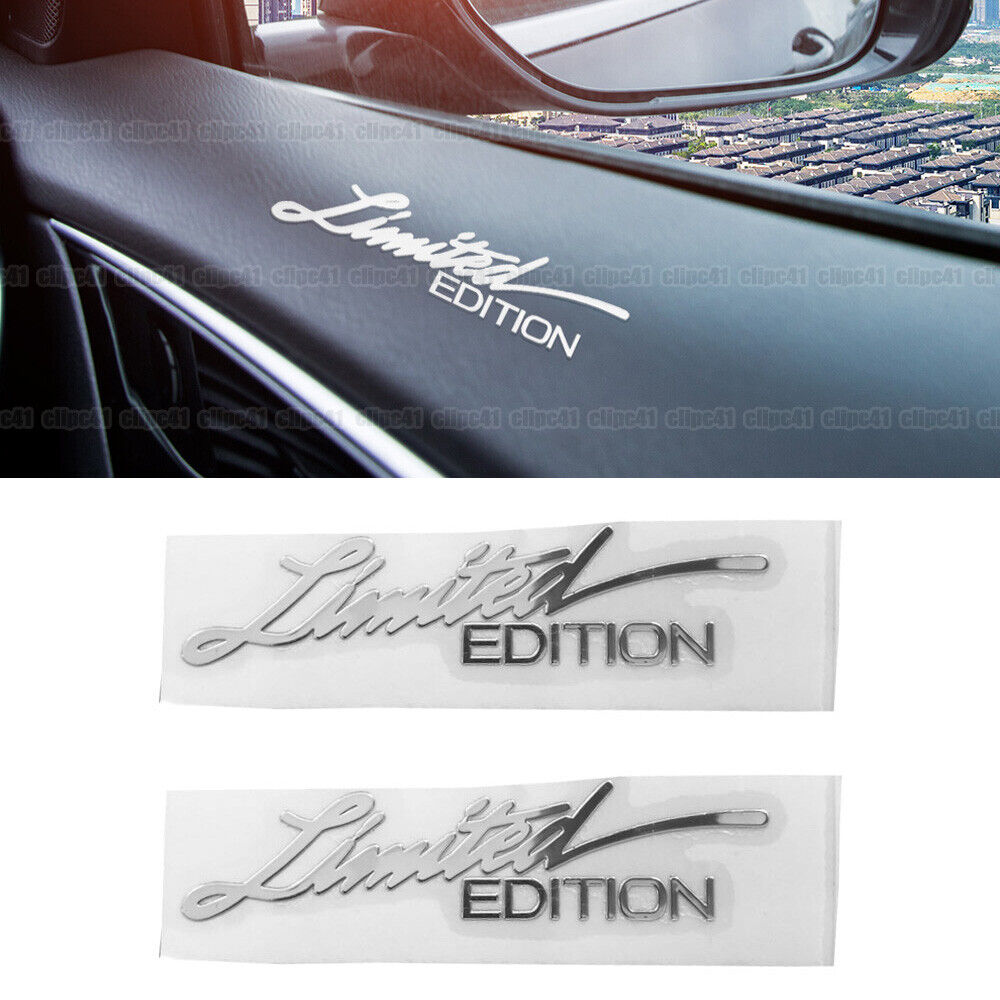 2x Silver Limited Edition Logo Emblem Badge Sticker Decal Truck Car Accessories