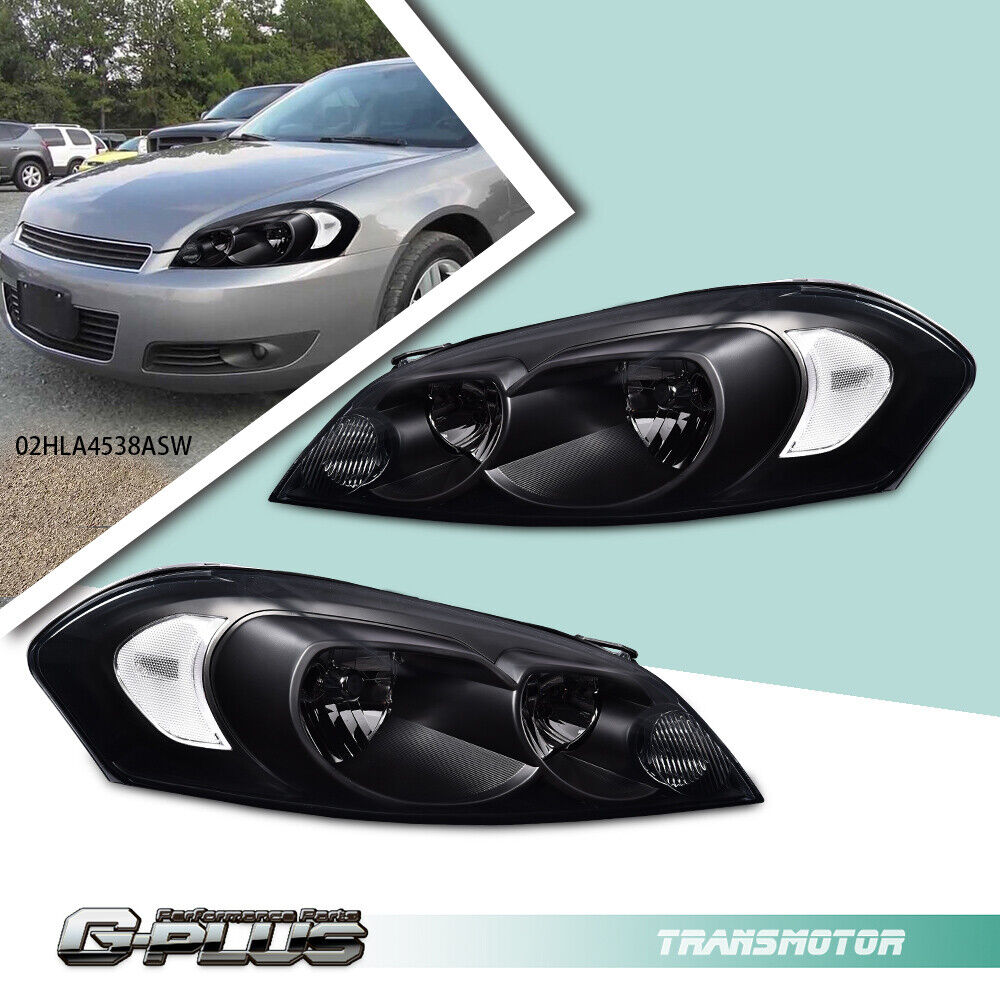 Fit For Chevy 06-13 Impala 06-07 Monte Carlo Smoked Clear Corner Headlights Pair