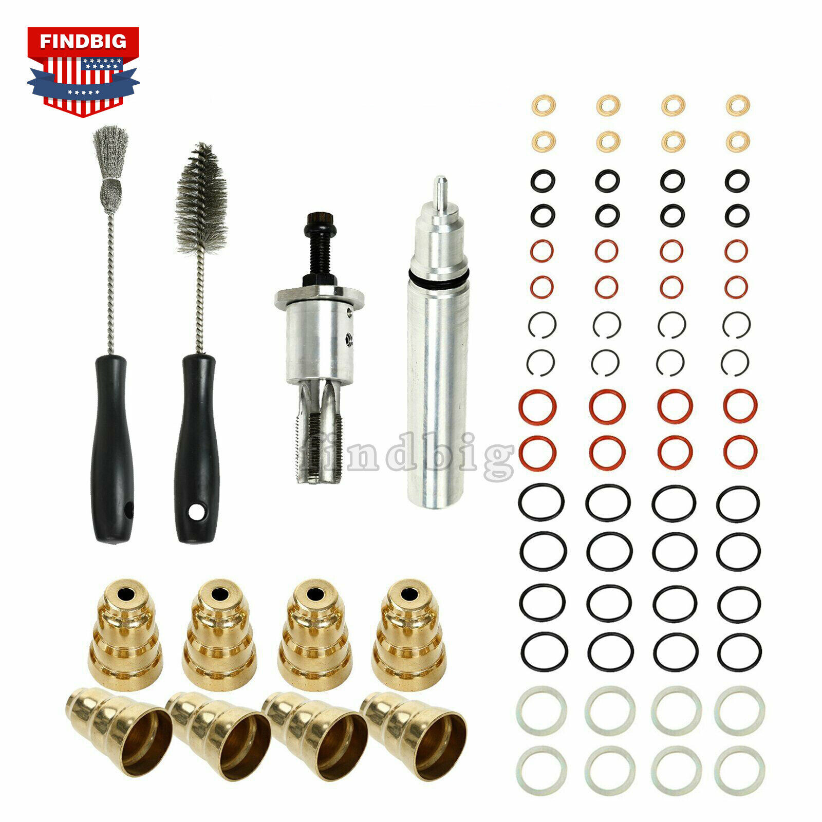 Injector Sleeve Cup Removal Tool & Install Kit+Brushes For 7.3L Ford Powerstroke