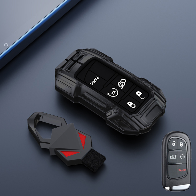 Zinc Alloy Silicone Car Key Case Cover For Dodge For Jeep Cherokee Chrysler 300C