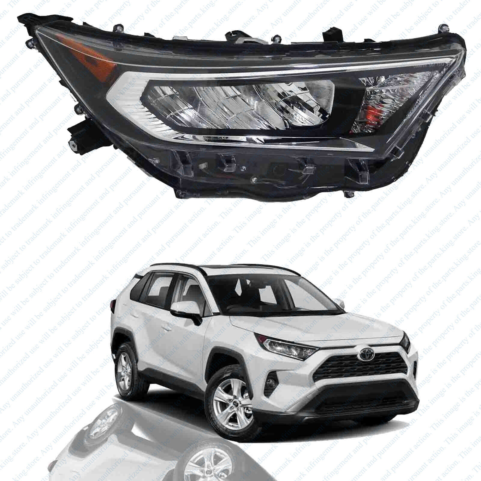 For 2019 - 2021 Toyota RAV4 LE XLE LED Headlight Assembly Chrome Passenger Right