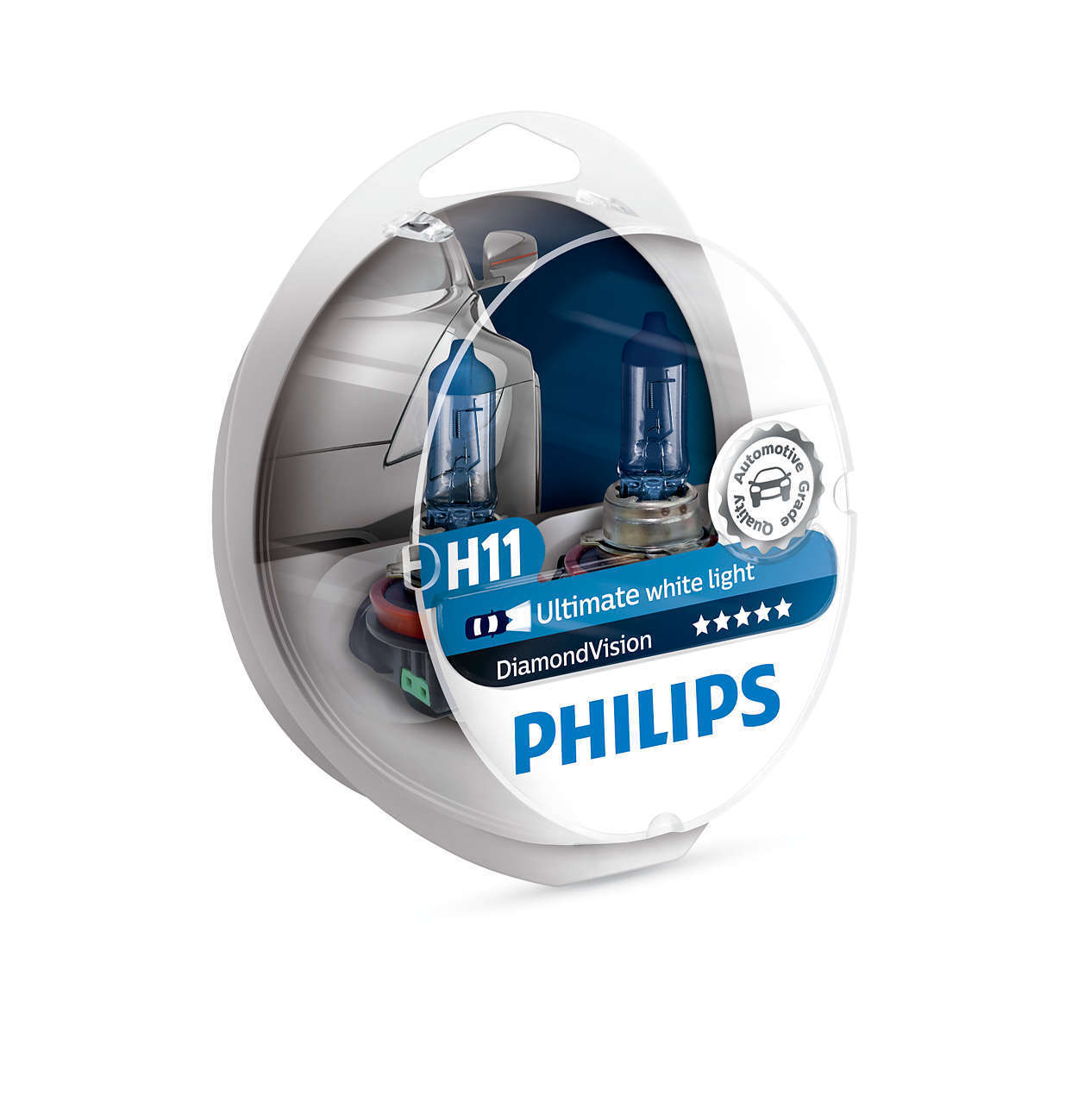 Philips H11 Diamond Vision Headlight Bulbs up to 5000K 12V55W (pack of 2)