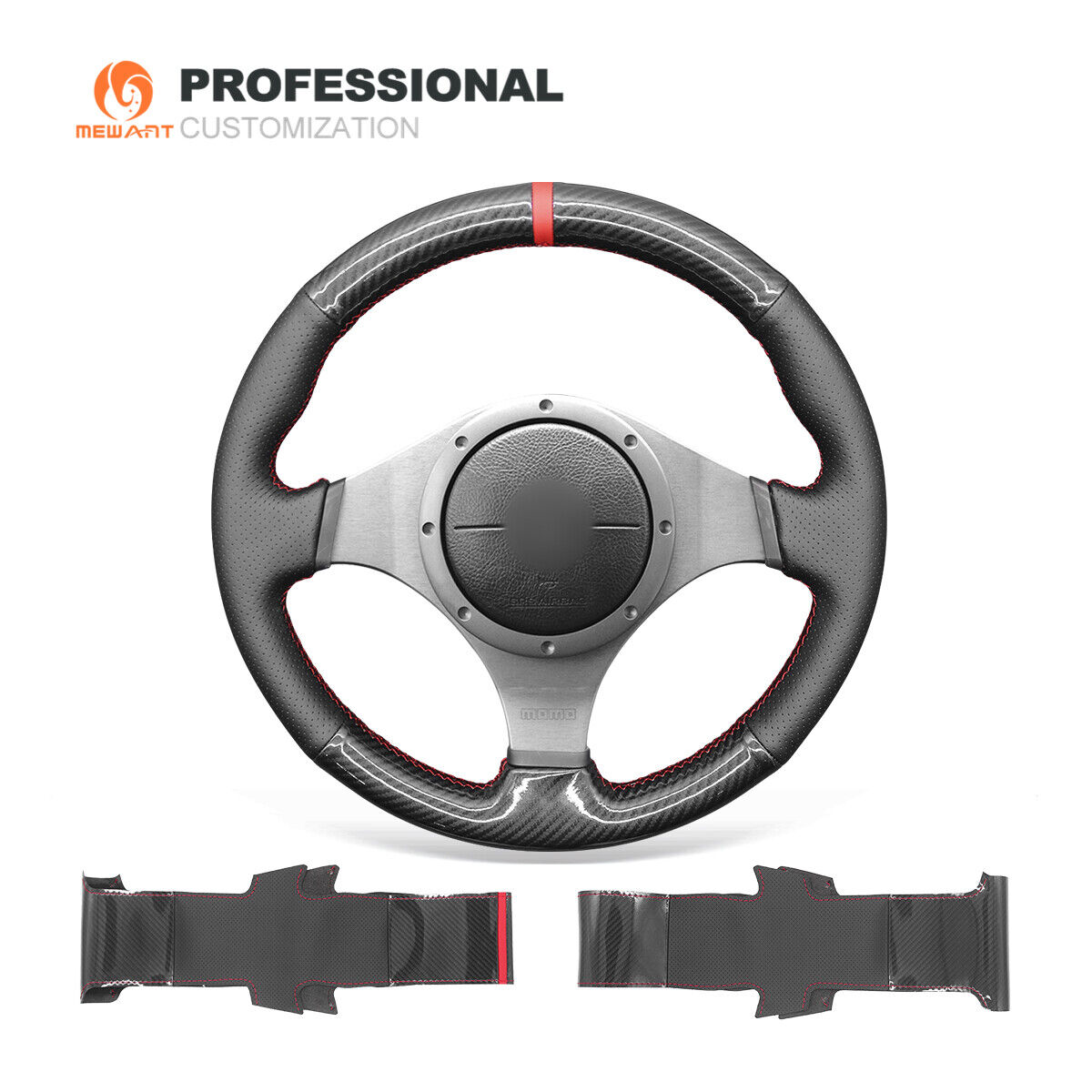 PU Carbon Fiber Leather Steering Wheel Cover for Mitsubishi Lancer EVO IX 8 VIII