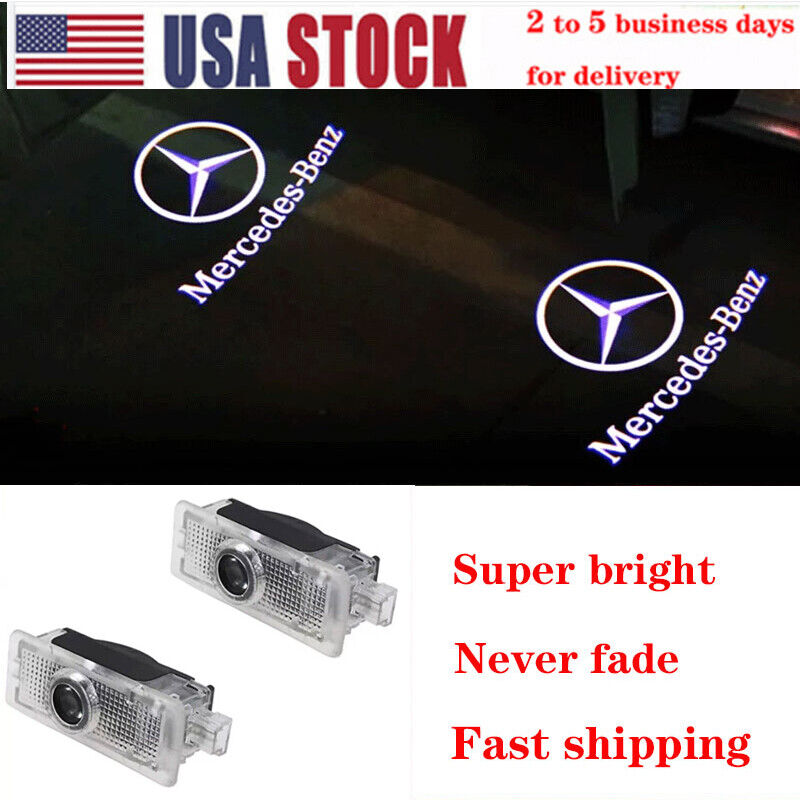 2x LED HD door step courtesy laser projector light For Mercedes-Benz A207 C207