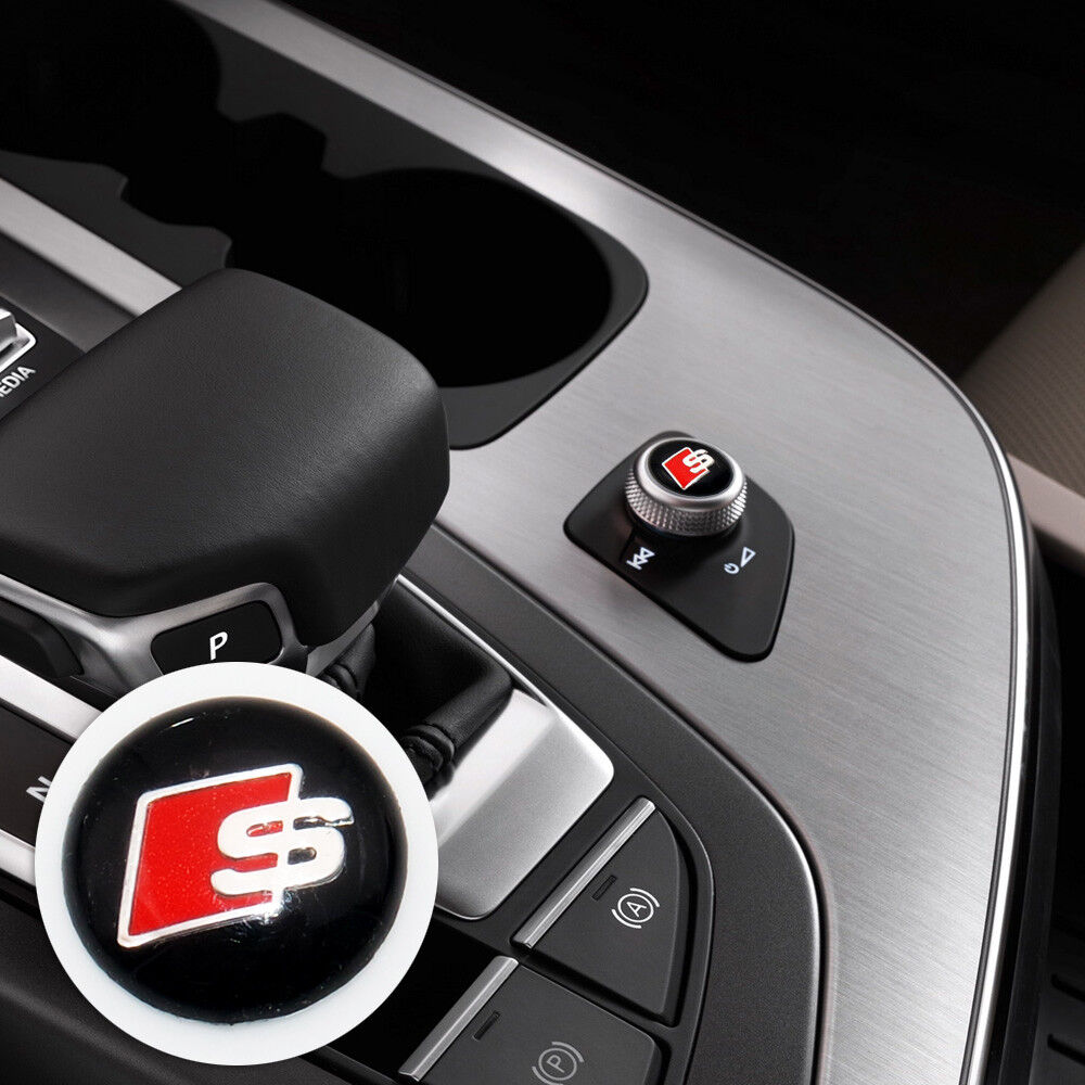 For Audi S Interior Control Multimedia 3D Badge Sticker Decoration Emblem Logo