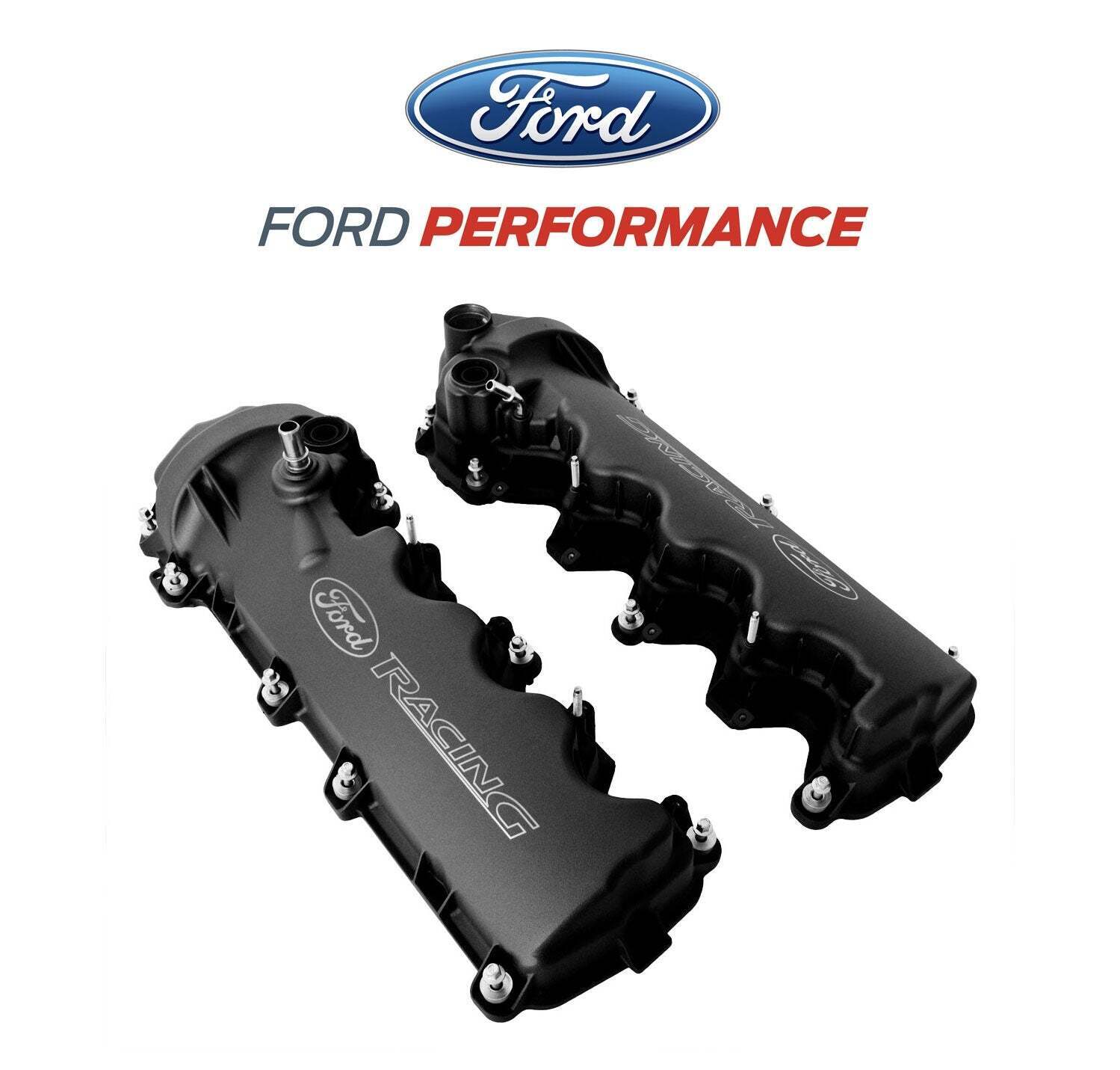 2005-2010 Ford Mustang GT 4.6 3V Black Ford Racing Cam Valve Covers Pair