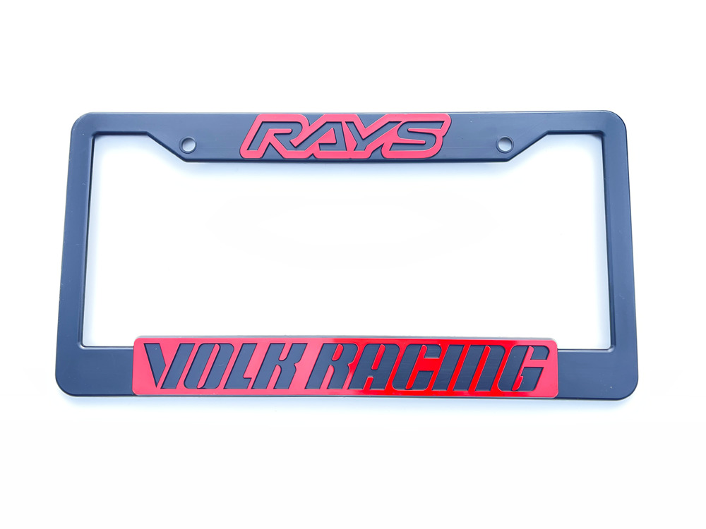 Rays Volk Racing License Plate Frame Red TE37SL CE28SL