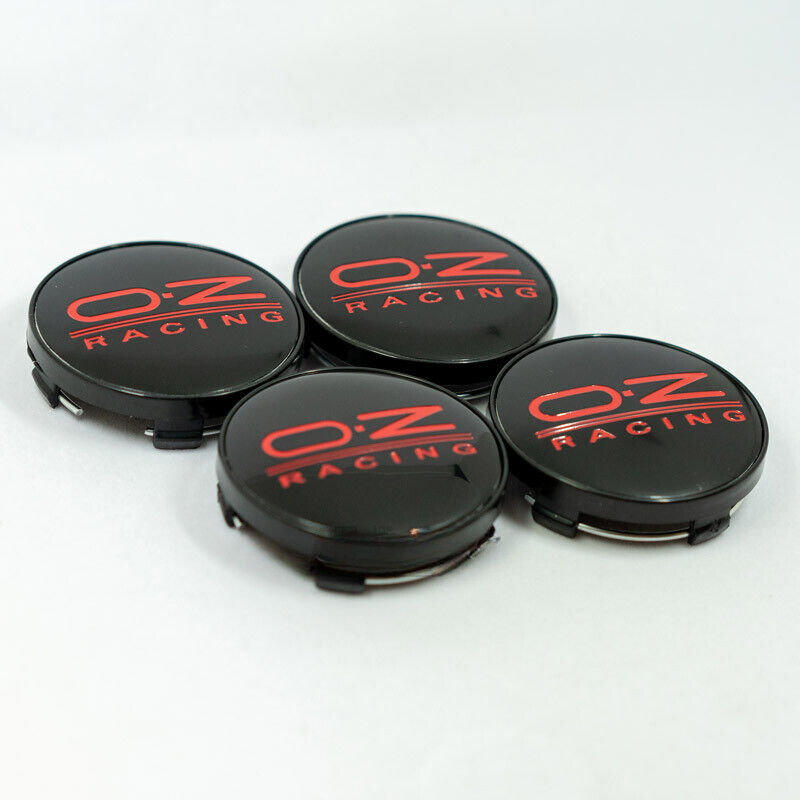 4pcs 60mm Oz Racing Hubcaps Rim Caps Wheel Center Caps Badges Black