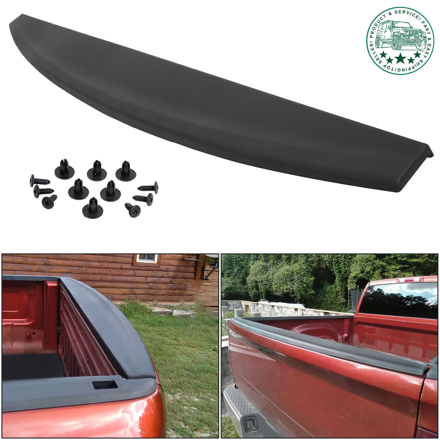 For Dodge Ram 2009-2019 Tailgate Spoiler Top Protector Cover Molding Black