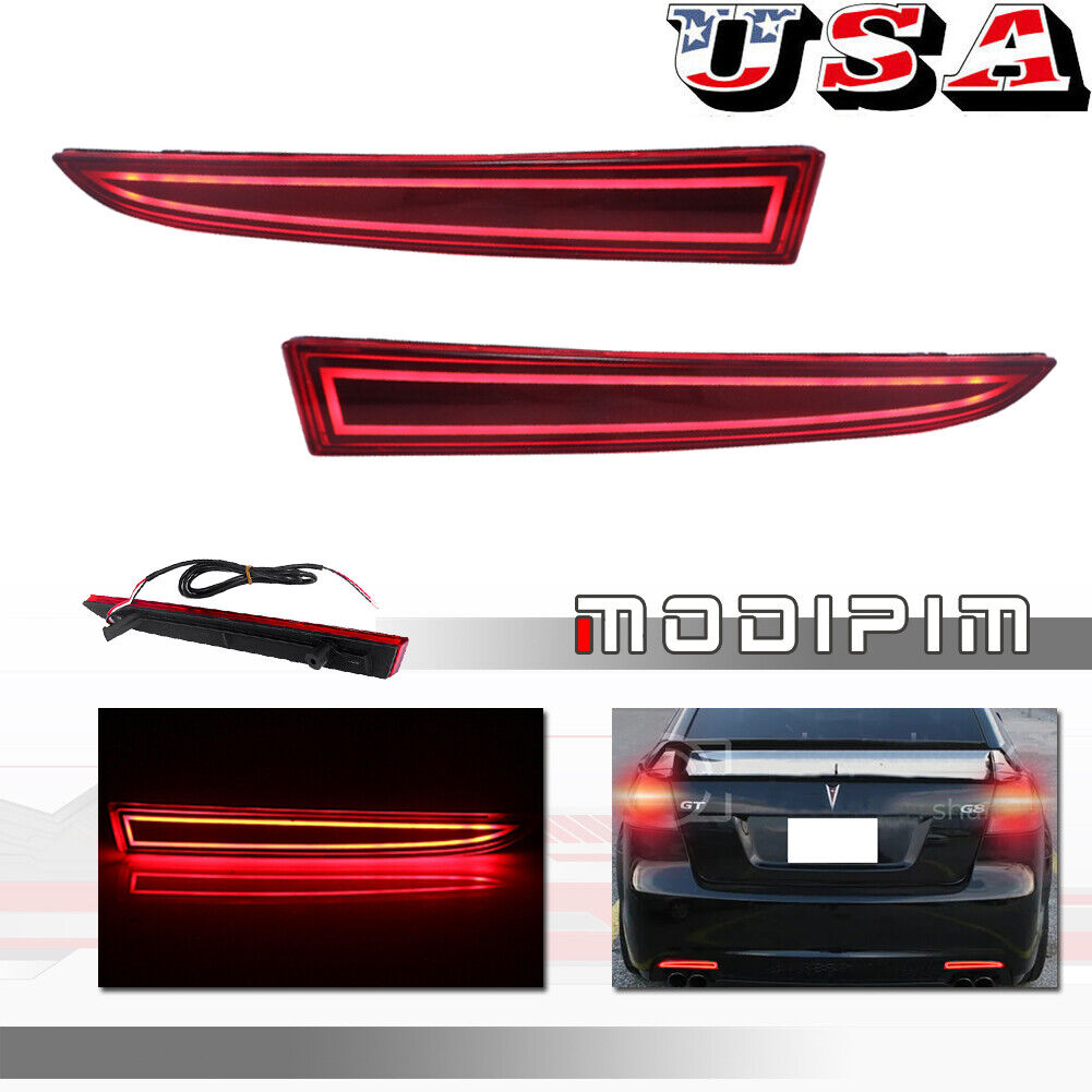 For Cadillac ATS XT5 Chevy Camaro Rear Bumper Reflector Lights Red LED Lamps Kit