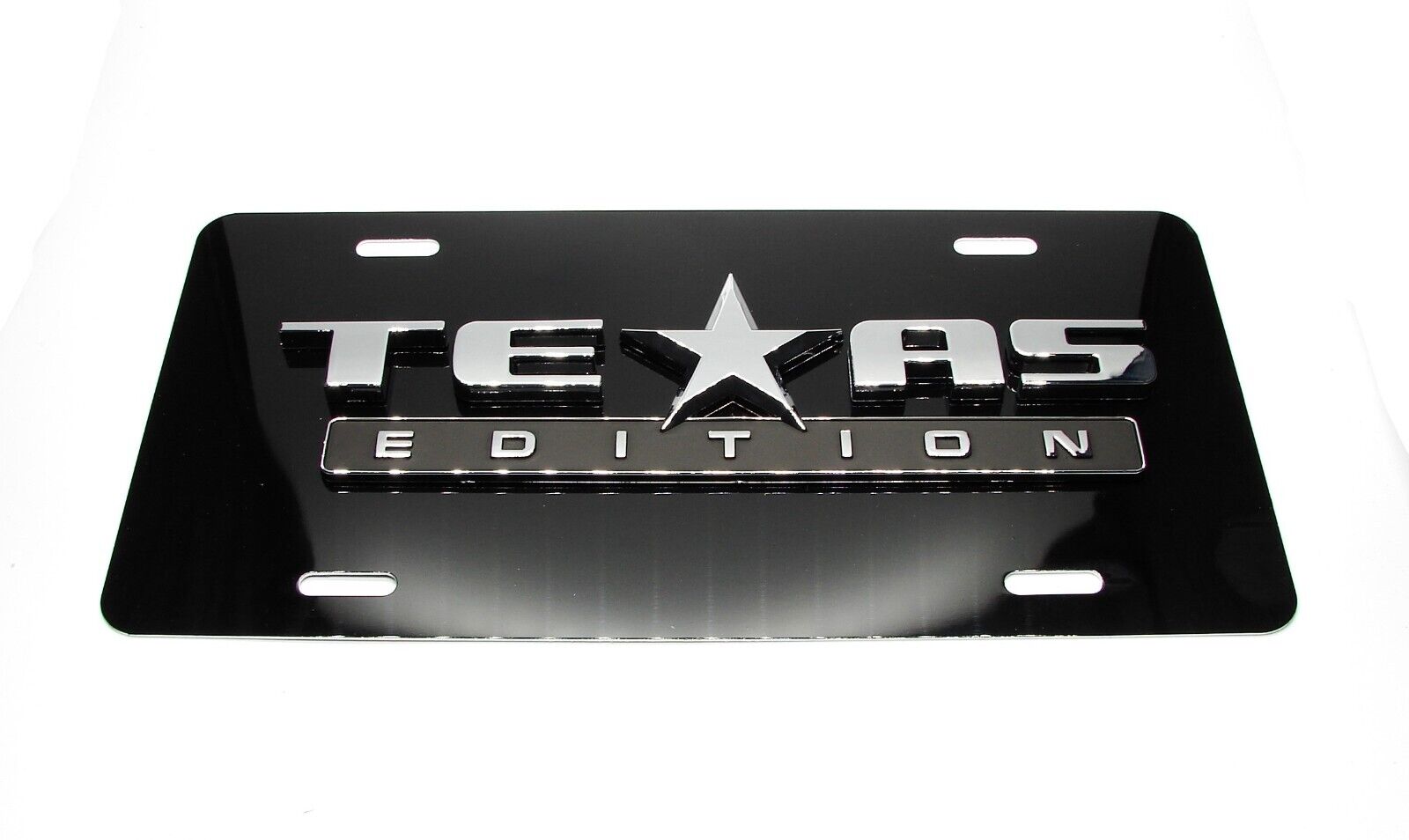 TEXAS EDITION EMBLEM METAL LICENSE PLATE WITH BLACK FINISH
