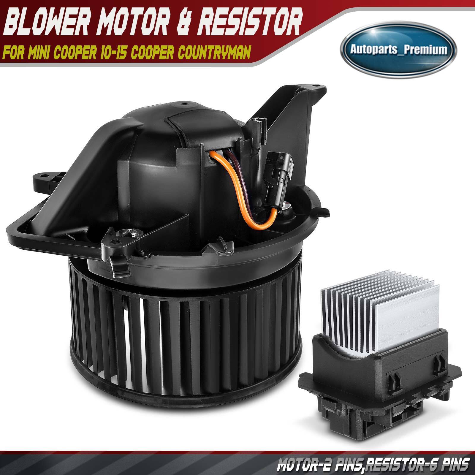 Front HVAC Heater Blower Motor & Blower Motor Resistor for Mini Cooper 2010-2015