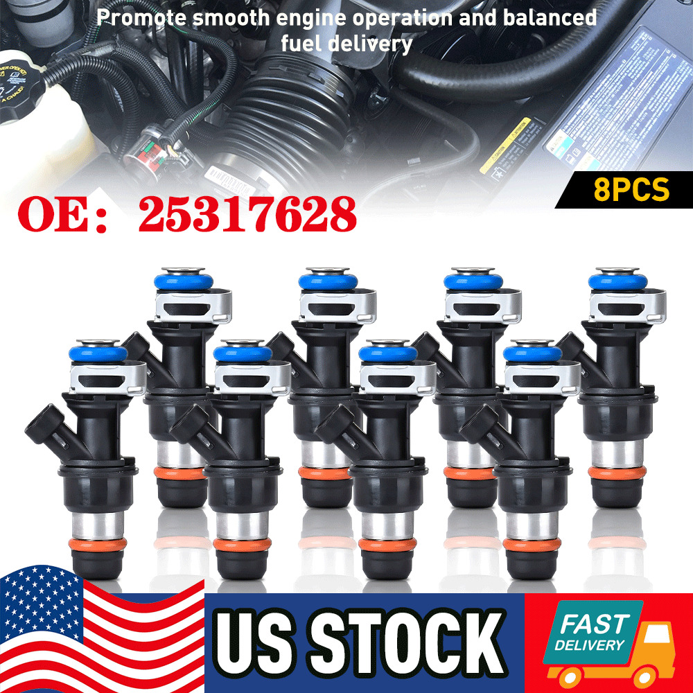 8x Fuel Injector For  01-07 GM Chevy GMC Truck 4.8L 5.3L 6.0L 25317628