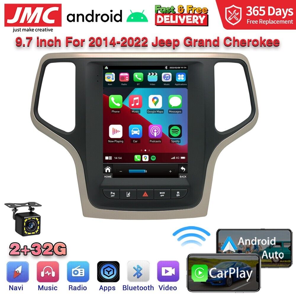 For 2014-22 Jeep Grand Cherokee Android Car Radio Stereo Player Carplay GPS Navi
