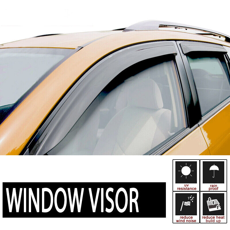 4pcs Sun/Rain Guard Vent Shade Window Visor For 09-18 Dodge Ram 1500 Quad Cab