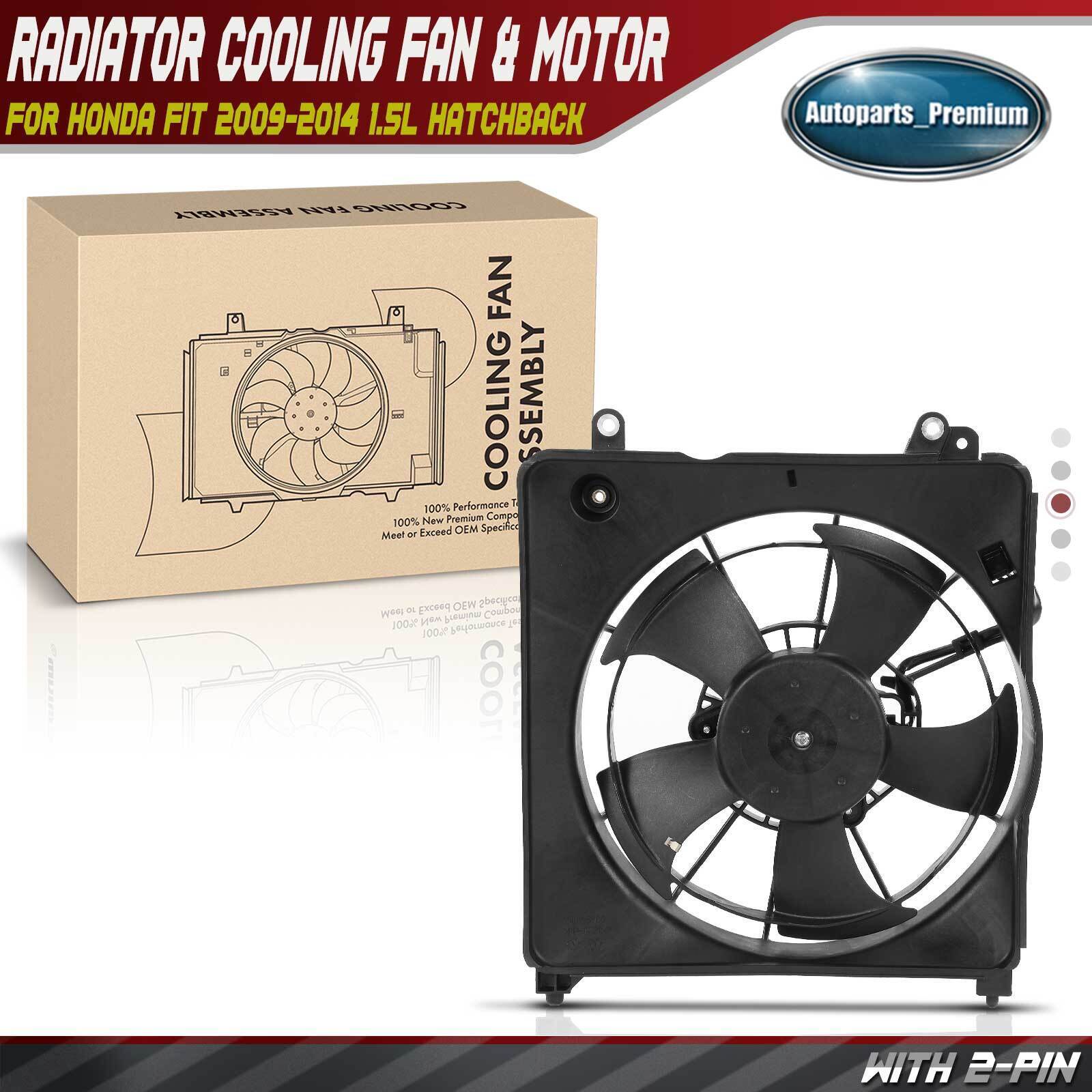 Radiator Cooling Fan w/ Shroud Assembly for Honda Fit 2009-2014 1.5L Hatchback