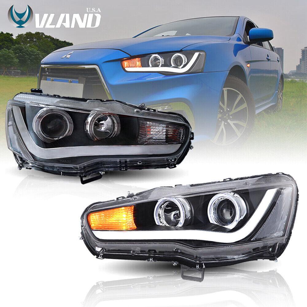 LED Headlights For Mitsubishi Lancer / EVO X 2008-2017 DRL Front Lamps H/L Beam