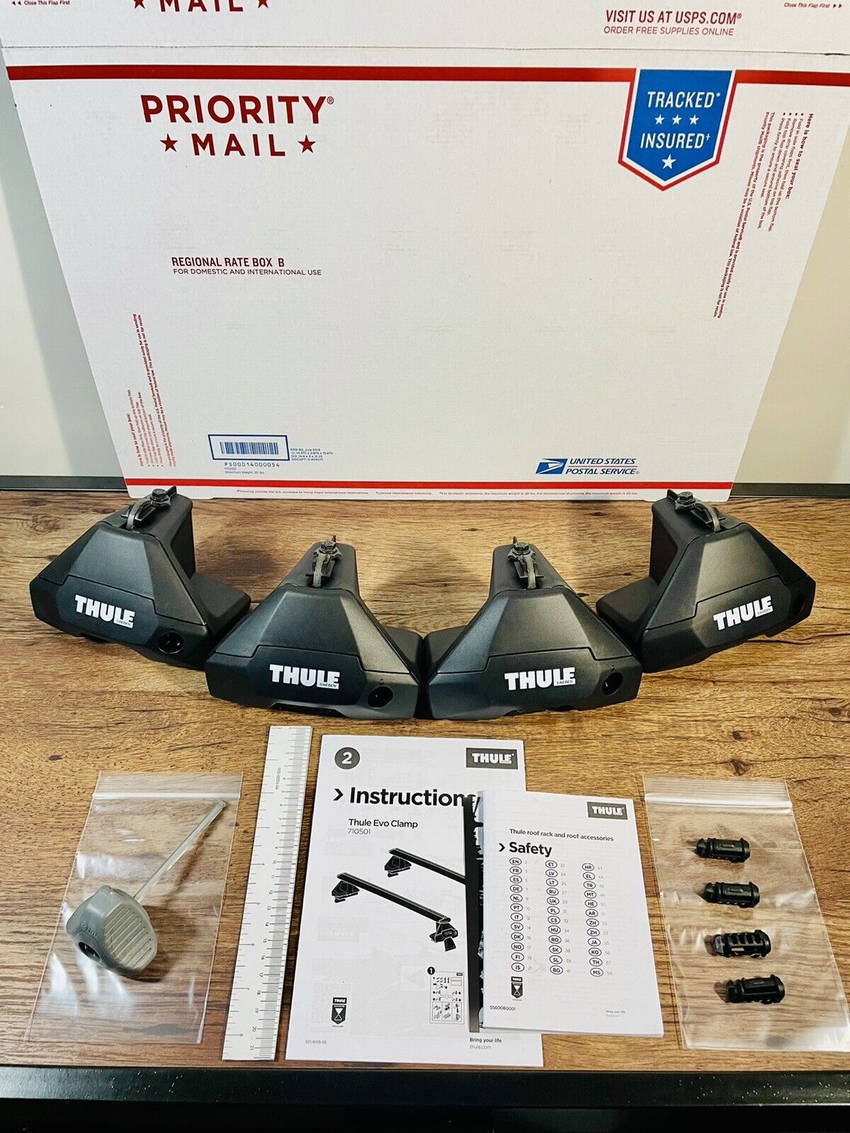 Thule Evo Clamps Foot Pack 710501 (100% NEW, But No Original Box) 1-3 Day Ship