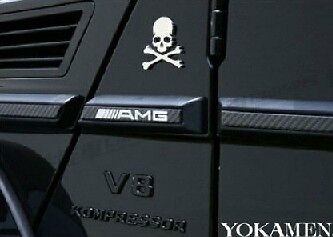 Chrome Front Hood Rear Trunk Skull Metal Logo Badge Emblem Sticker for Audi VW
