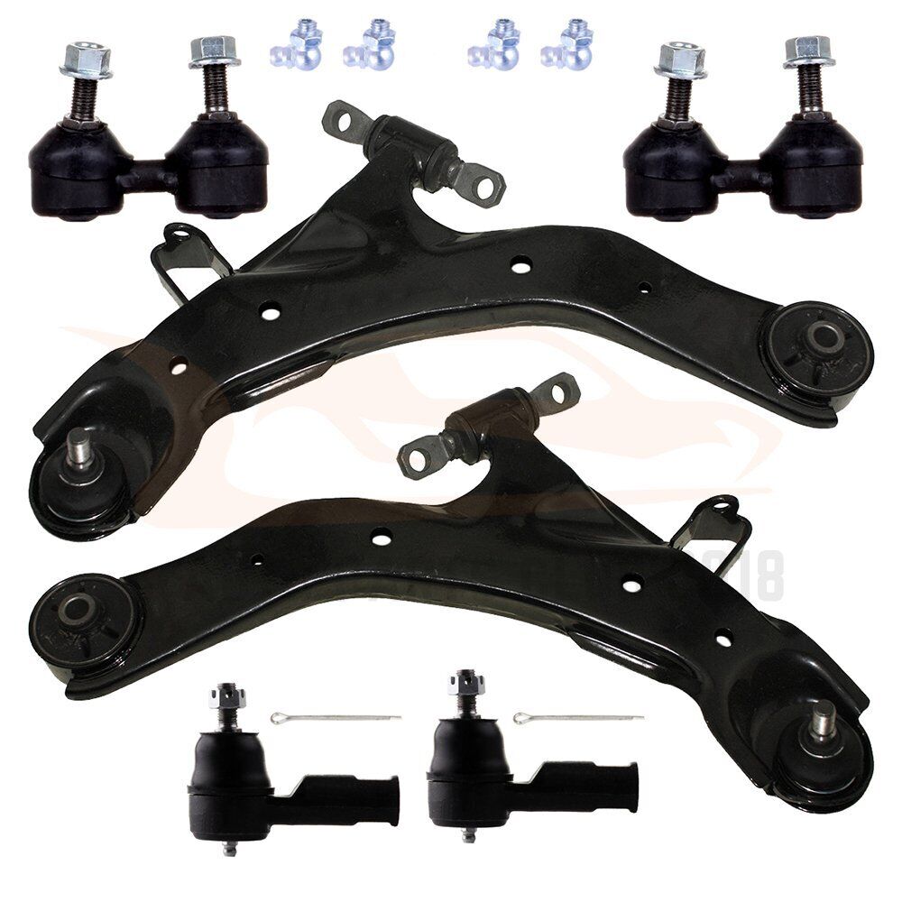 New 6pc Front Lower Control Arm Tie Rod Sway Bar for 2001-2006 Hyundai Elantra
