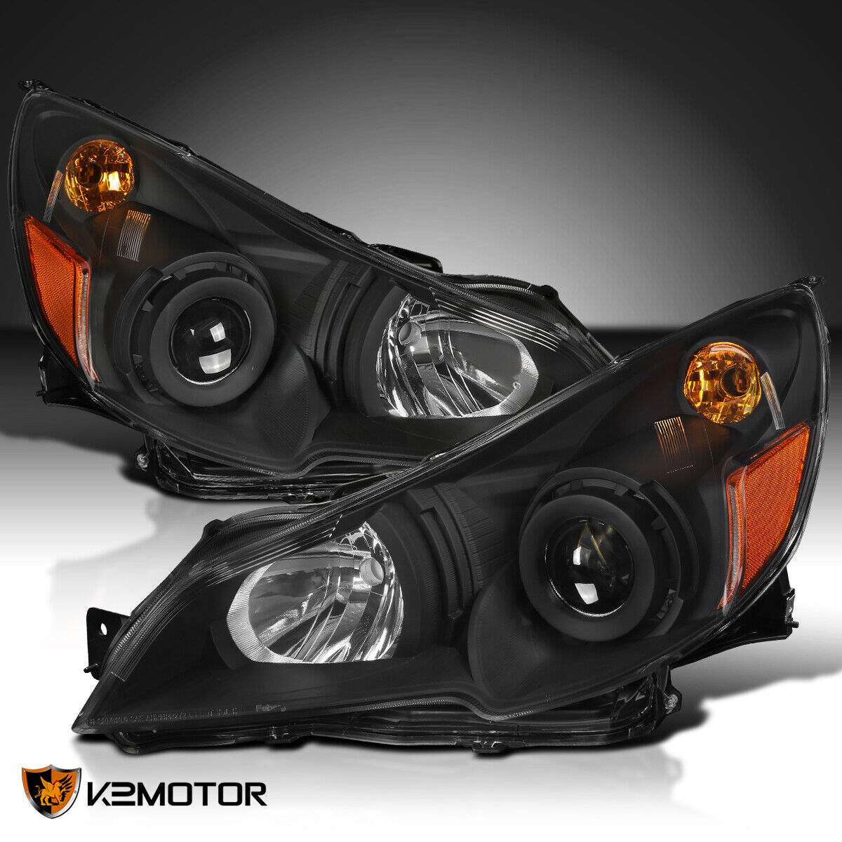 Black Fits 2010-2014 Subaru Legacy Outback Projector Headlights Lamps Left+Right