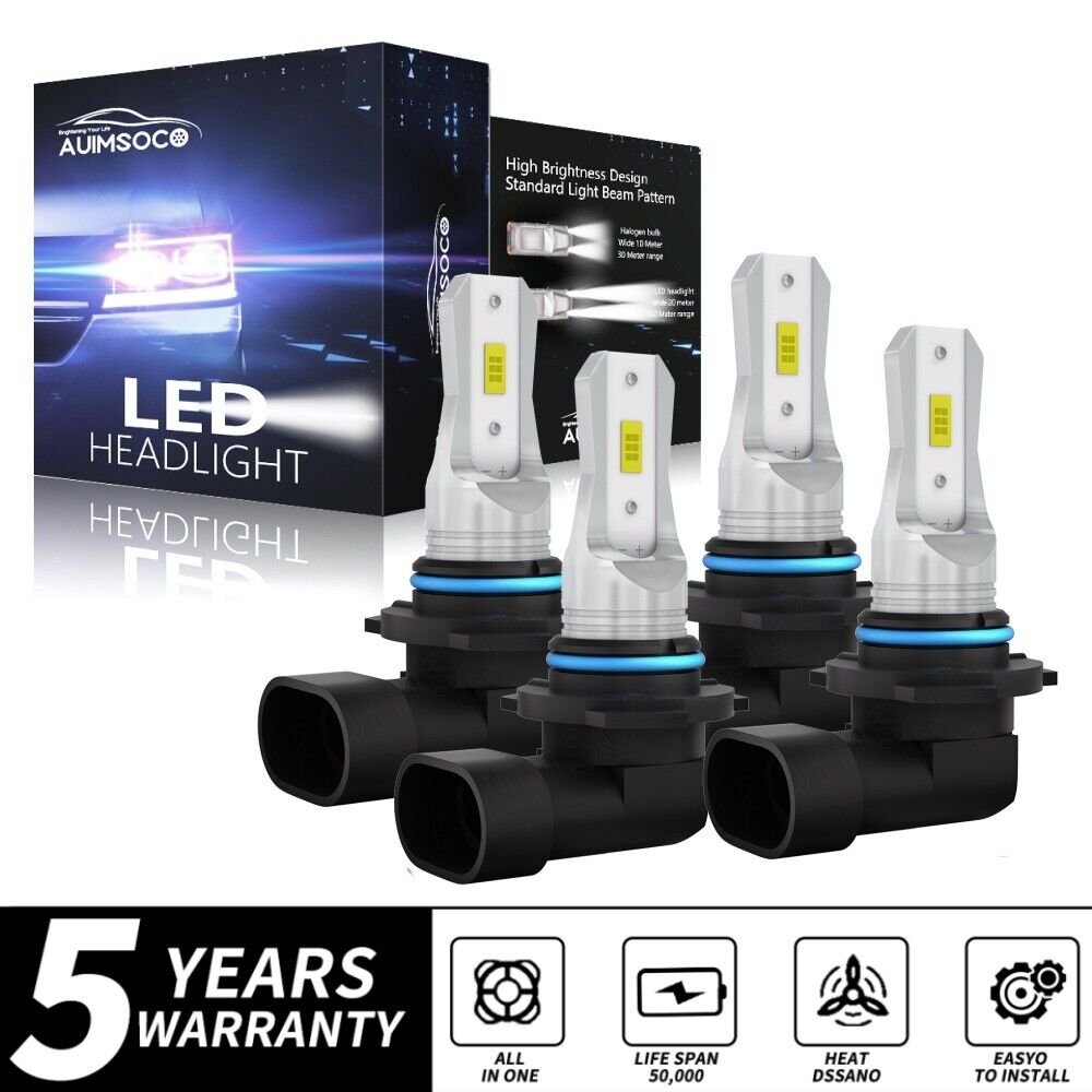 9005 9006 LED CAR Headlight High/Low Beam Lamps Bright Beam White 4pcs Bulbs Kit