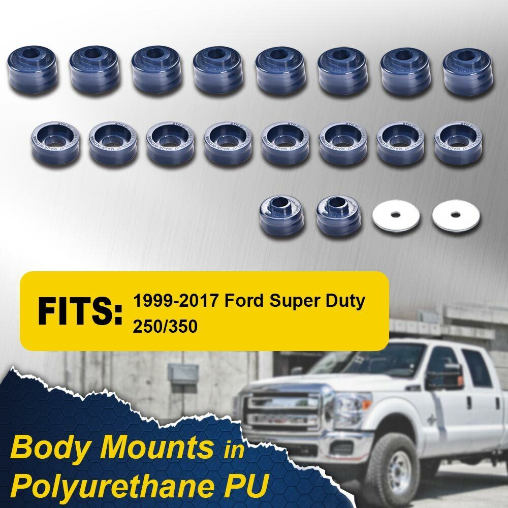 Blue Body Cab Mounts Bushings Kit Fit For Ford F250 350 Super Duty 99-17 2WD/4WD