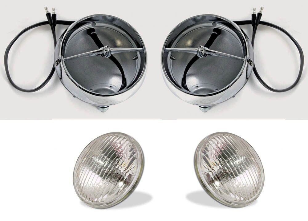 NEW 1965 - 1966 - 1967 Mustang GT Fog Light Lamps Housings Bulbs Set of 2, Pair