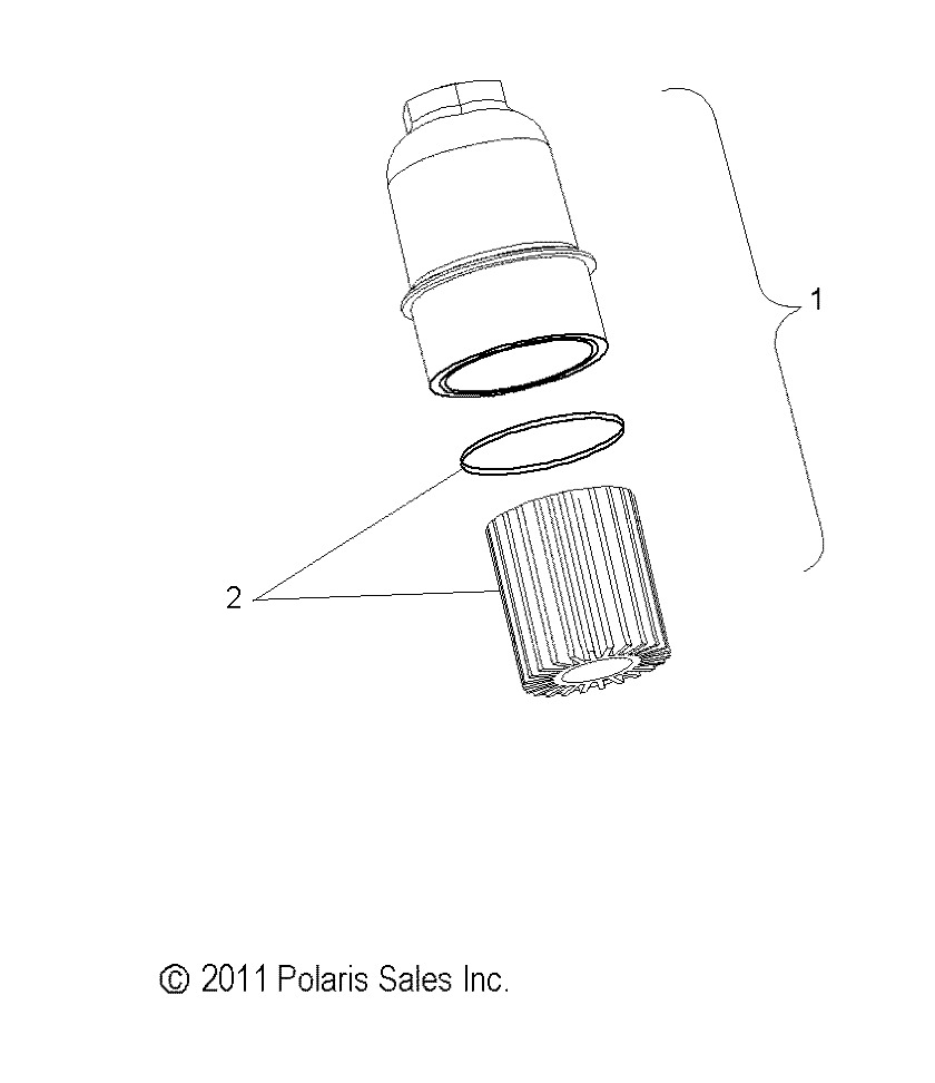 Polaris Filter and O-Ring for Aluminum Cap, Genuine OEM Part 0454822, Qty 1