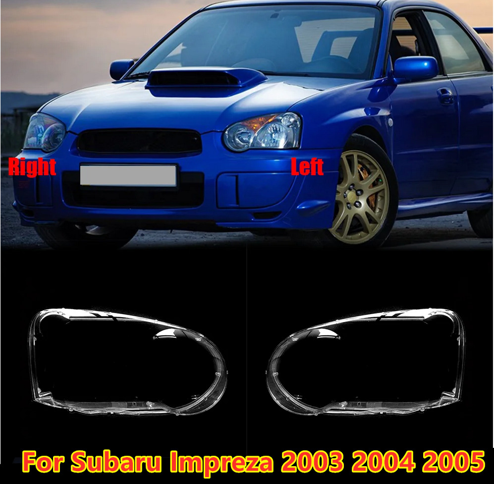 L+R Front Headlight Clear Lens Housing Shell + Glue For Subaru Impreza 2003-2005