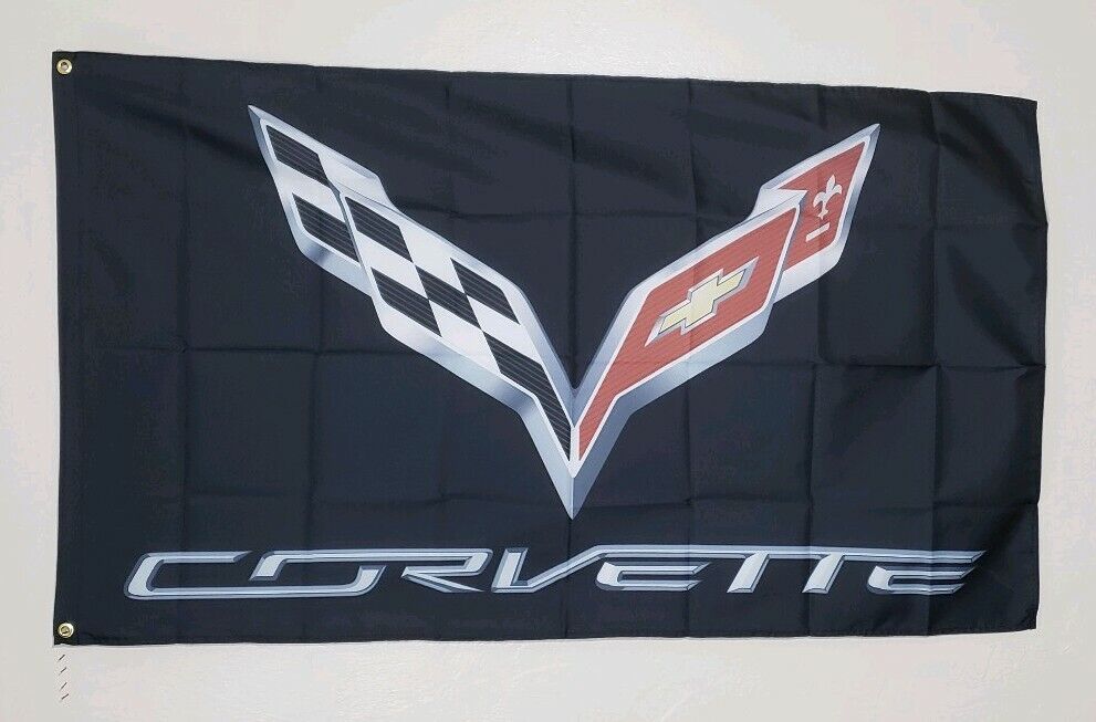 Chevrolet Corvette C7 Banner 3x5 Ft Flag Garage Shop Wall Decor Chevy Sting Ray