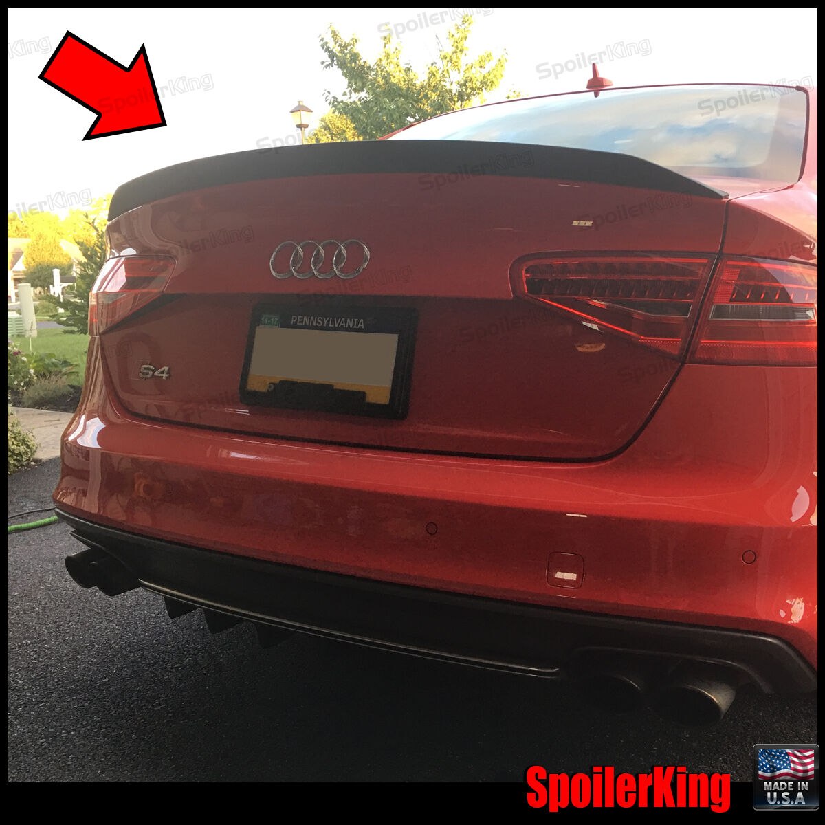 SpoilerKing Rear Trunk Spoiler DUCKBILL 284P (Fits: Audi S4 2009-2015' b8 8k)