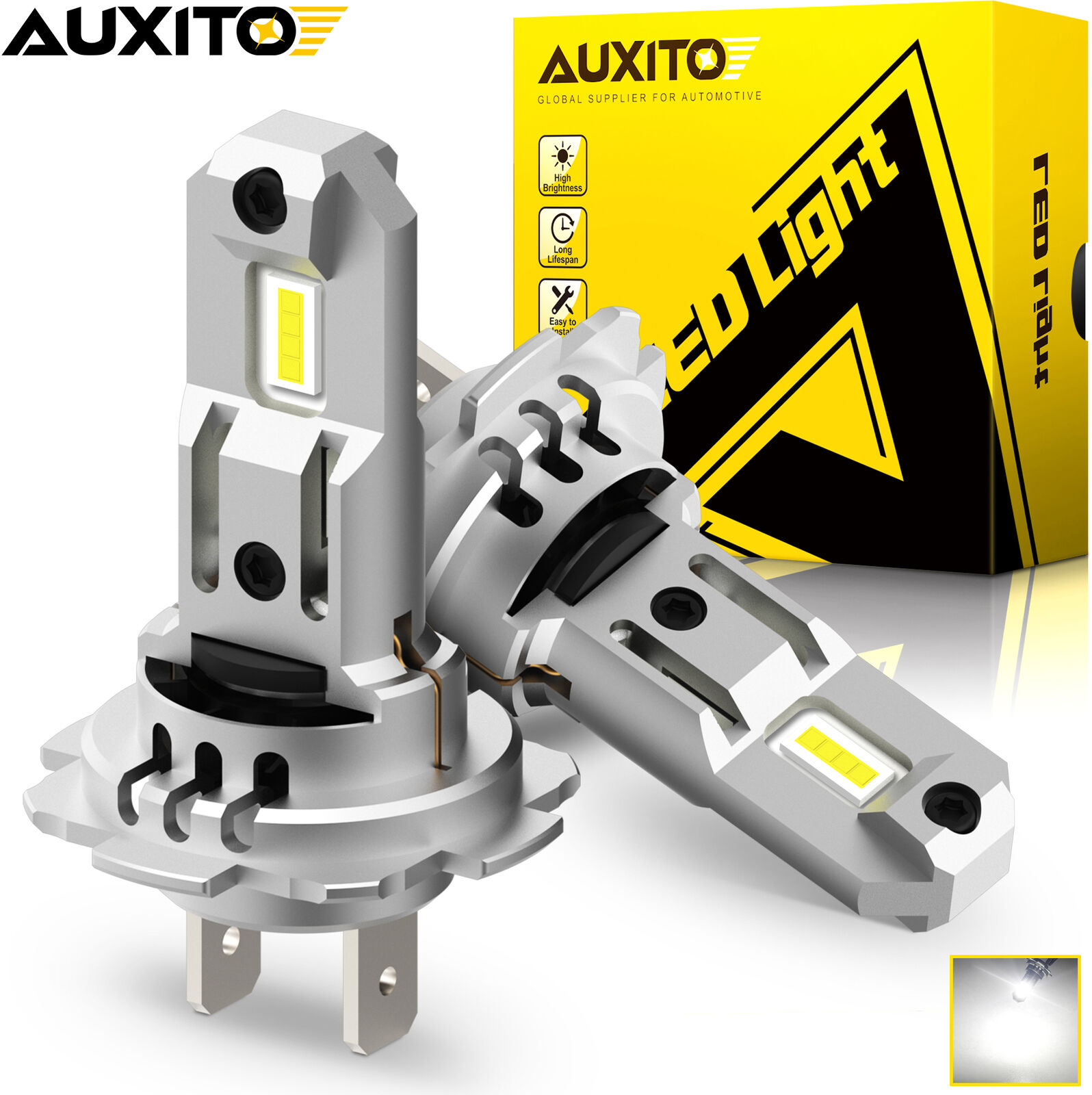AUXITO H7 LED Headlight Bulb Lights Kit High/ Low Beam 6500K Super White 30000LM