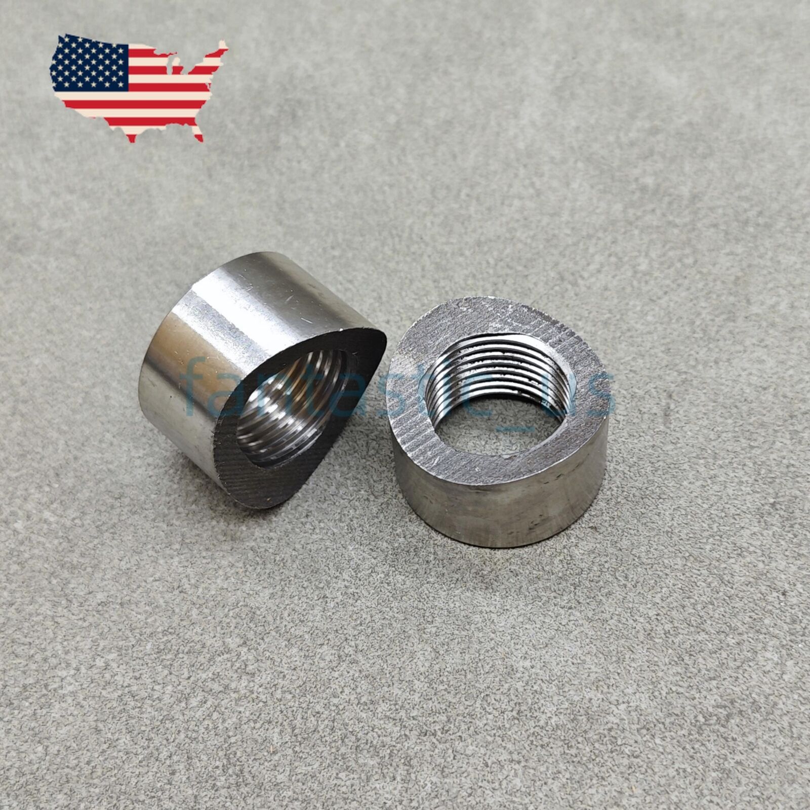 2PC O2 Oxygen Sensor Curve Notched Nut Bung M18 X 1.5 304 Stainless Steel