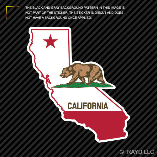 California Flag State Shaped Sticker Die Cut Decal republic CA california native
