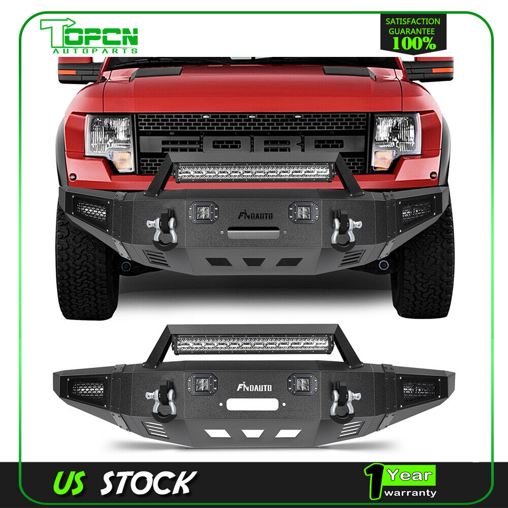 For 2010-2014 Ford F-150 SVT Raptor Front Bumper w/D-ring & Winch Plate Assembly