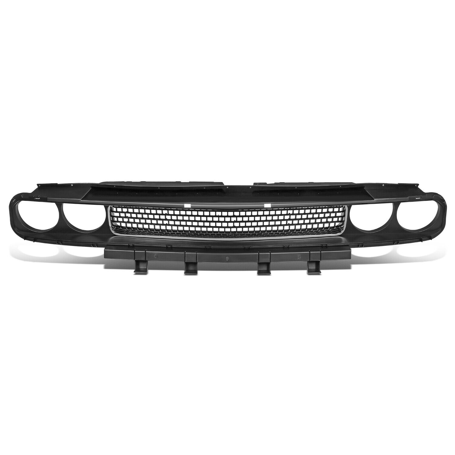 Fit 08-14 Dodge Challenger OE Style Front Bumper Upper Grille w/ Chrome Trim