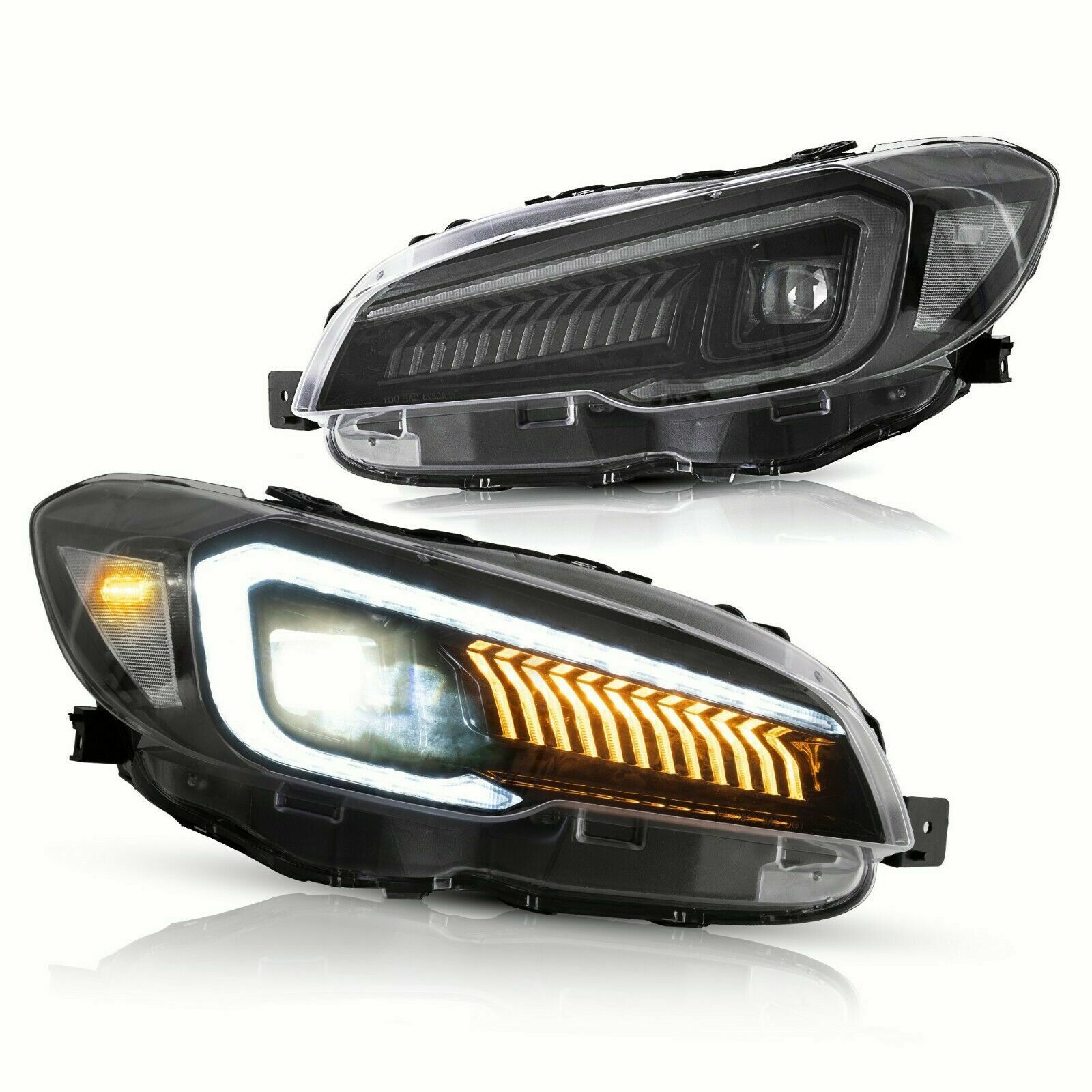 Pair New Style Front LED Projector Headlights Lamps For 2015-2020 Subaru WRX STI
