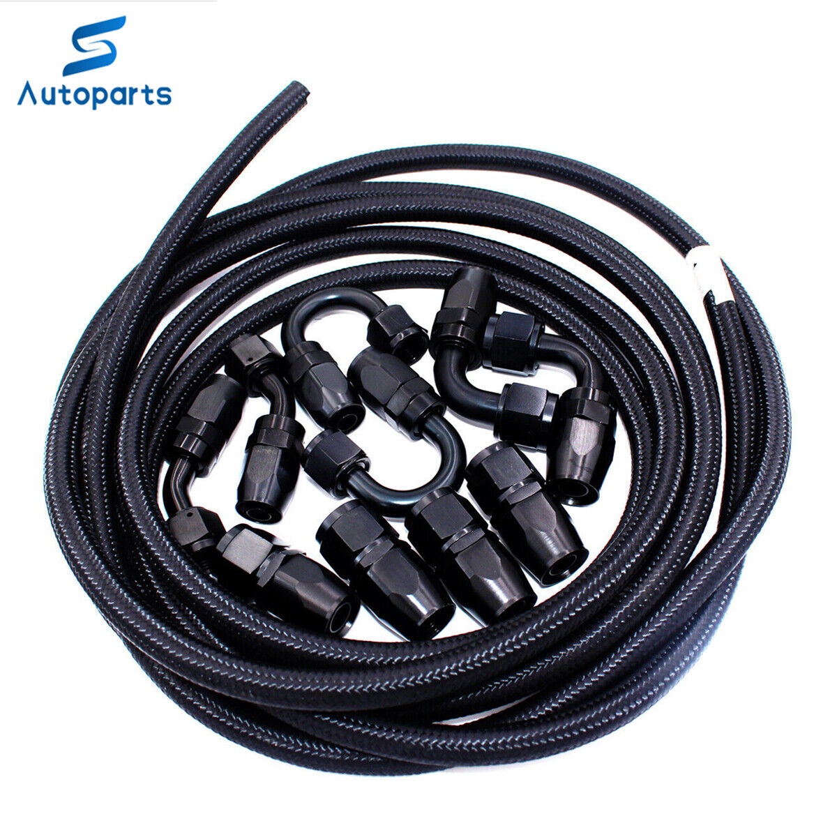 AN10 -10AN AN 10 Fitting Stainless Steel Braided Oil Fuel Hose Line Adaptor 16FT