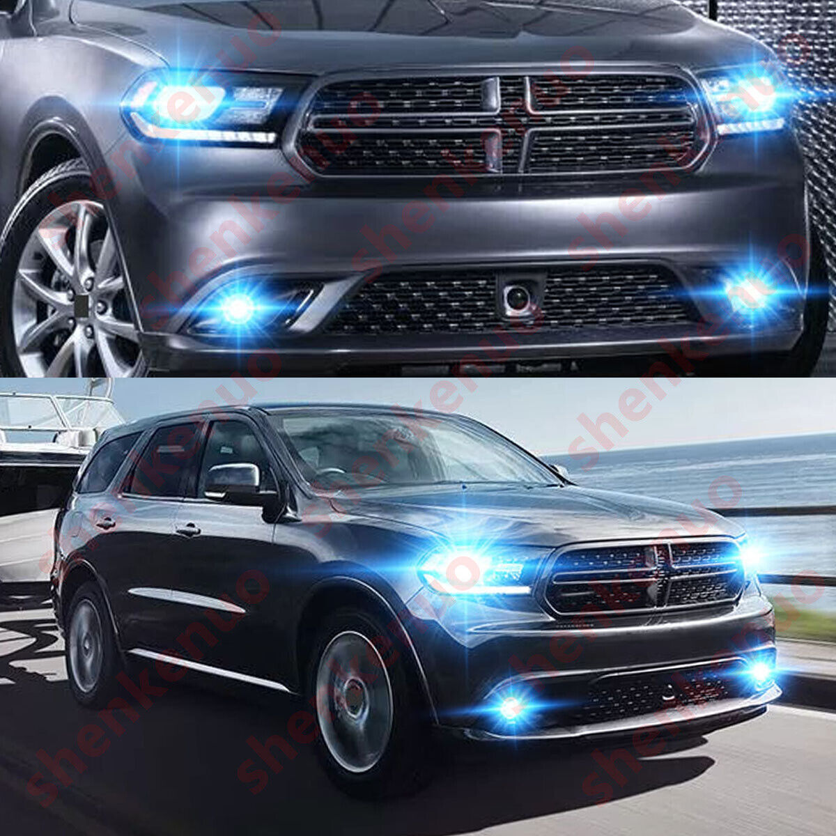 For Dodge Durango 2014 2015 - 4PC 8000K LED Headlights + Fog Lights Bulbs Kit