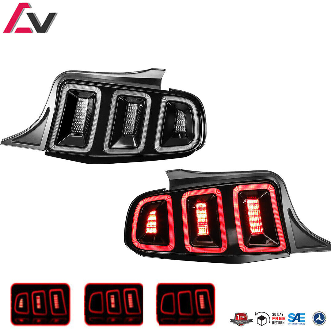 For 2010 2011 2012 2013 2014 Ford Mustang LED Tail Lights Brake Sequential Lamps