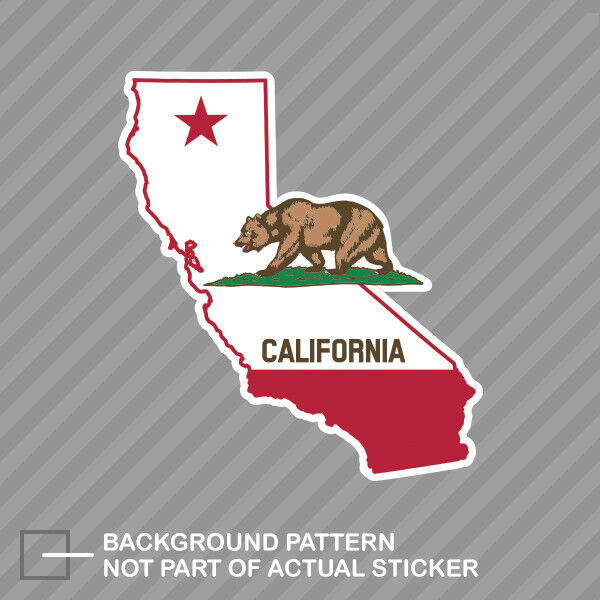 California Flag State Shaped Sticker Decal Vinyl republic CA california native