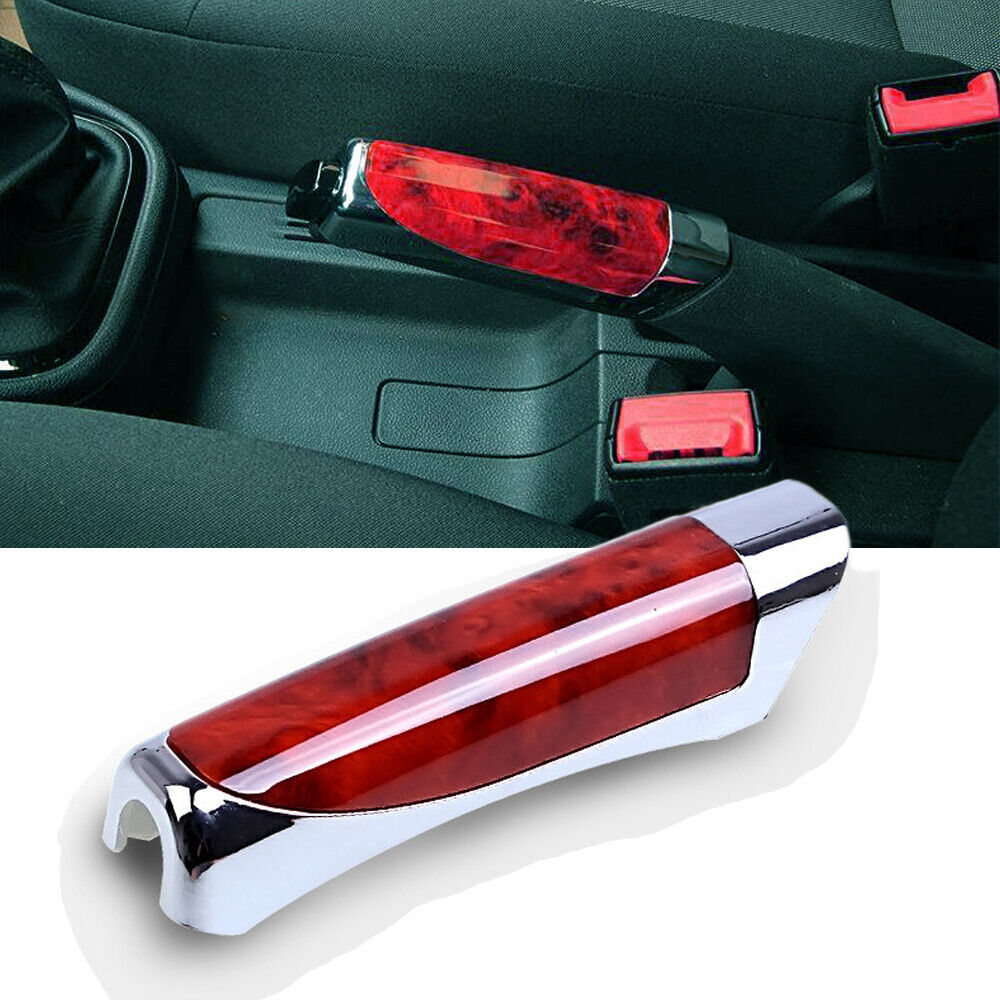 Red Carbon Fiber Hand Brake Protector Decor Cover Car Accessories Universal