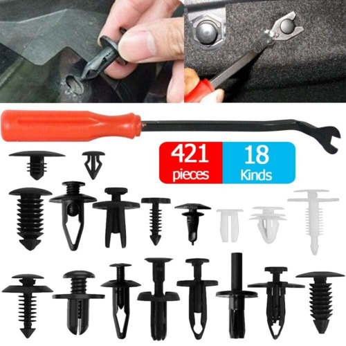 421 pcs Car Body Push Pin Rivet Universal Mould Tool Fasteners Trim Panel Clip