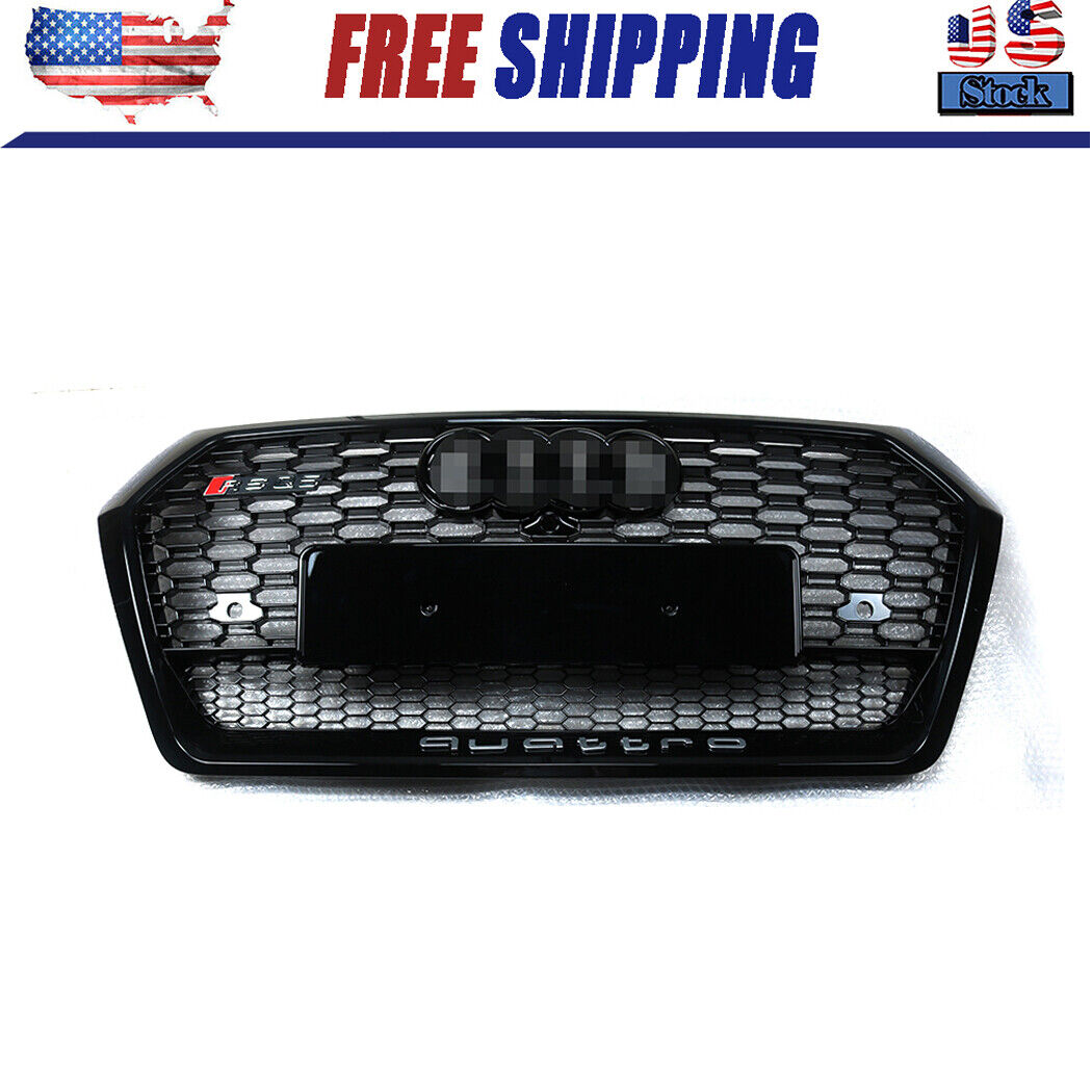 For Audi Q5 SQ5 2018 2019 RSQ5 Front Honeycomb Mesh With Quattro Grilles 
